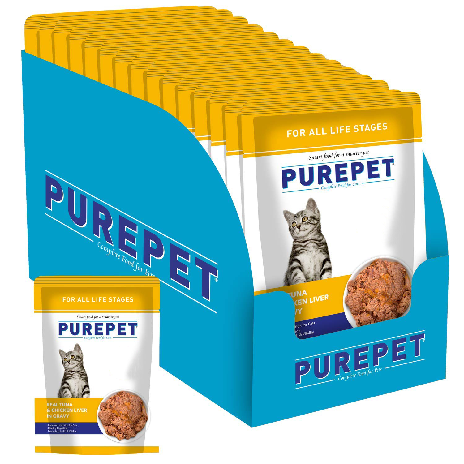 Purepet Real Tuna and Chicken Liver in Gravy 70g 