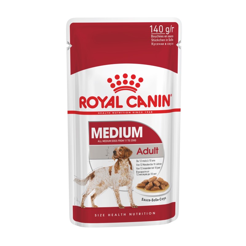 Royal Canin Medium Adult Wet Dog Food Pouch 10 pouches (140gms each)