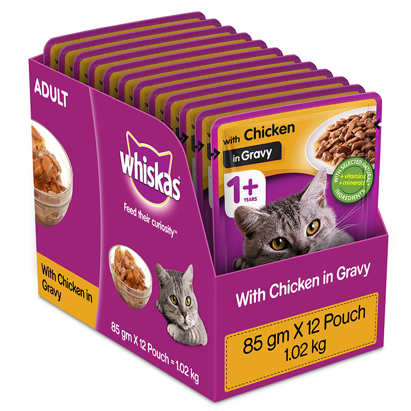 Whiskas Adult Chicken in Gravy 85g(Pack of 12)