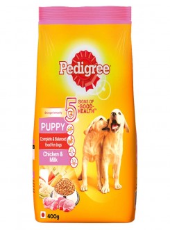 Pedigree Puppy Dry Dog Food Chicken & Milk 400g (Pack  of 2)