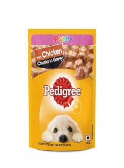 Pedigree Puppy Chicken Chunks Flavour in Gravy 70gm (Pack of 15)